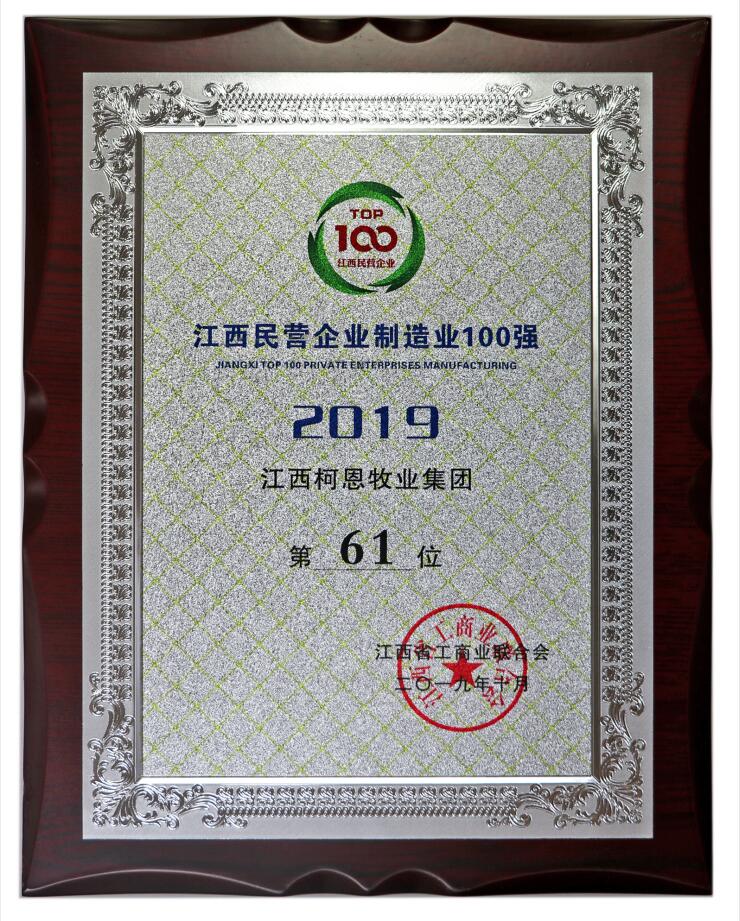 2019江西民營制造企業100強