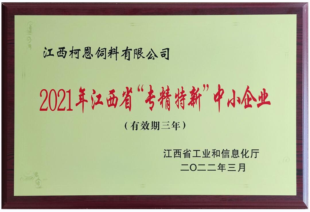 2021年江西省專精特新中小企業(yè)牌匾