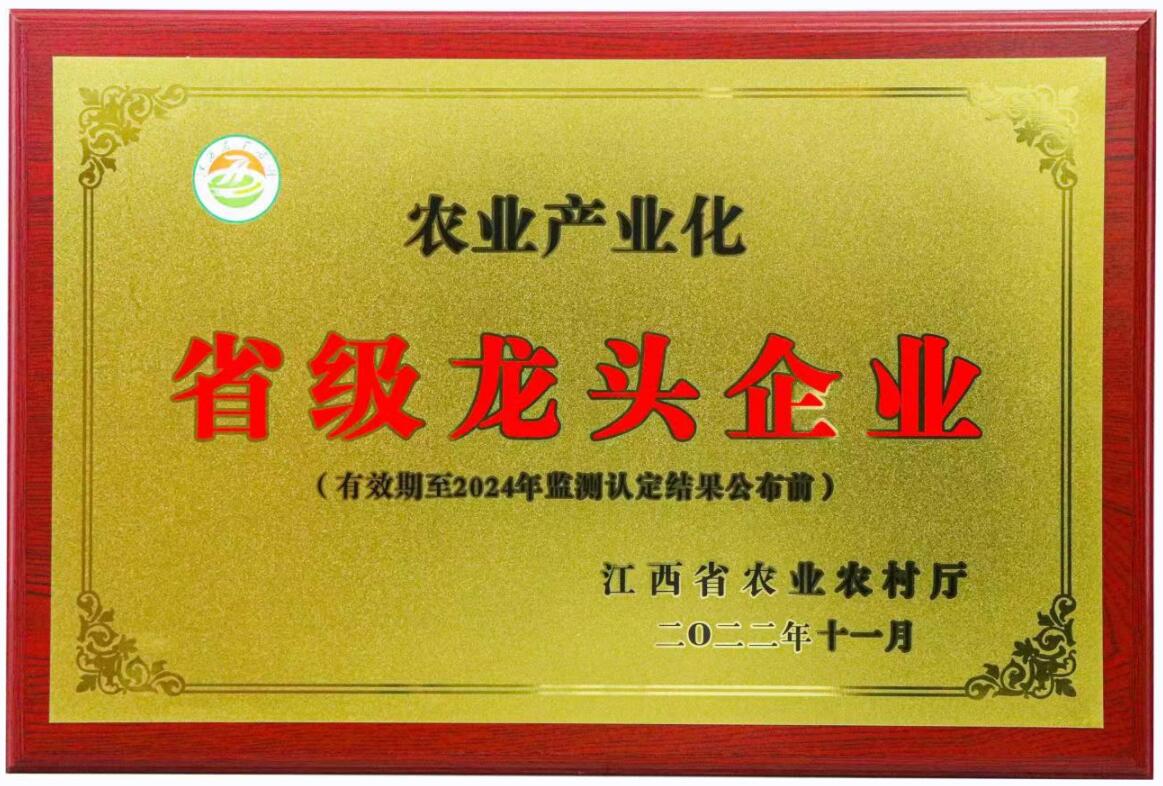 省級龍頭企業(yè)（牌匾）