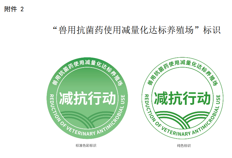 “獸用抗菌藥使用減量化達標養殖場”標識